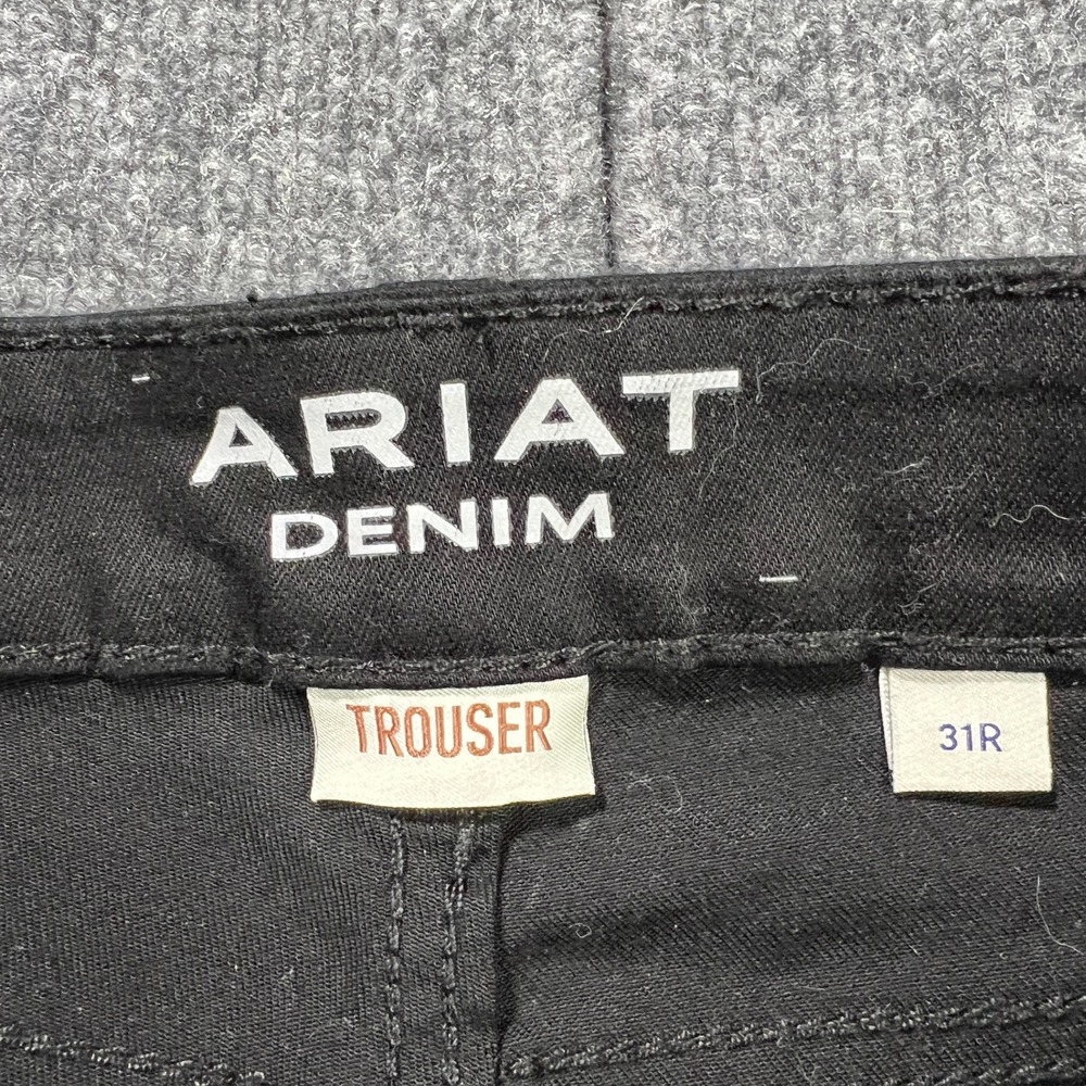 Ariat Denim Trouser Jeans Women's 31R Black Wide Leg Western Mid Rise Stretch - Picture 10 of 10